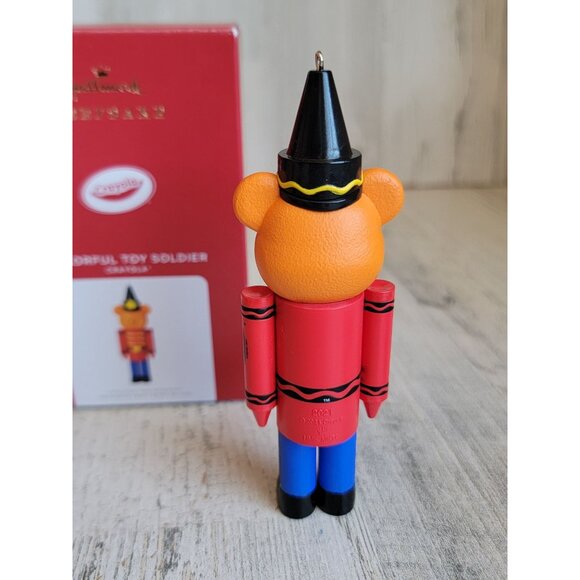 Hallmark Crayola colorful toy soldier ornament Xmas red - Picture 4 of 6